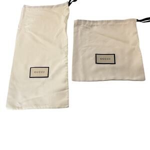 Gucci Satin Storage Cloth Drawstring Dust Bag Lot Of 2 Designer Luxury Logo